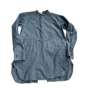 Citizens of Humanity women’s top Chambray Popover Shirt Band Collar XS